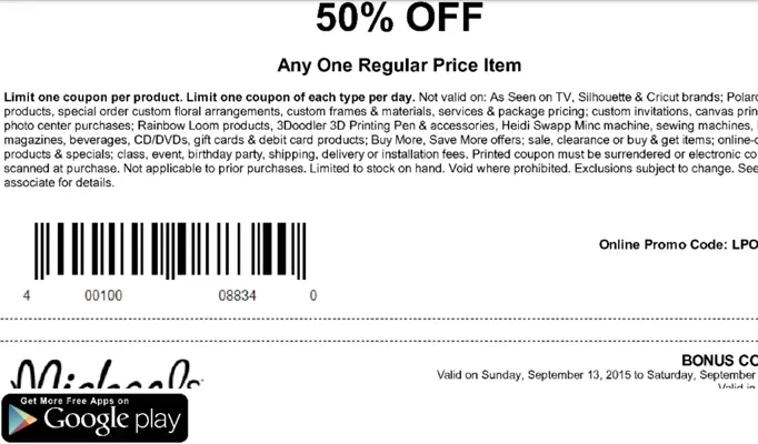 Coupons for Michaels android App screenshot 0