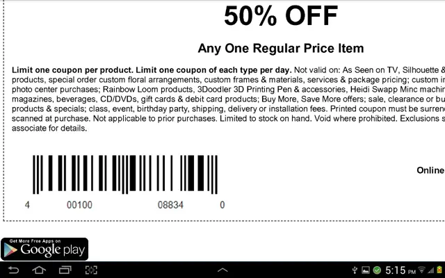 Coupons for Michaels android App screenshot 1